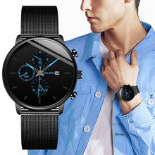 YOLAKO To Brand Fashion Men's Watch Casual Calendar Clock Alloy Mesh Belt Ultra-thin Mesh Belt Quartz Watches Chronograph 2024 - buy cheap