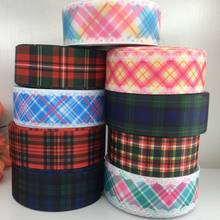 1" 25MM NEW 5 yards/lattice printed grosgrain ribbons DIY hair bows handmade materials Party supplies 20211203 2024 - buy cheap