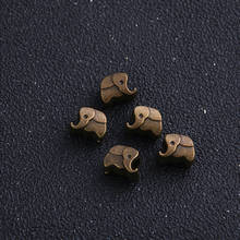 10 peças 7*8*11mm contas de elefante em liga de metal bronze antigo descobertas contas de buraco grande 4mm ajuste para pulseiras 2024 - compre barato