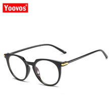 Yoovos óculos redondos feminino 2021 óculos para mulher azul luz óculos de design da marca transparente quadro retro okulary 2024 - compre barato