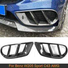 Car Front Bumper Air Vent Outlet Cover Trim Grill for Mercedes Benz C Class W205 Sport C43 AMG 2015 - 2019 Carbon Fiber / ABS 2024 - buy cheap