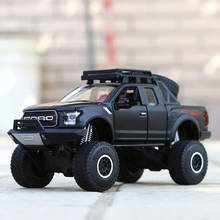 Modelo de coche Raptor F150 de aleación fundido a presión, camioneta Pickup de juguete con luz de sonido, vehículo extraíble, regalo para niños, 1:32 2024 - compra barato