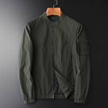 Chaquetas de cuello alto para hombre, abrigos ajustados de lujo, color verde militar, talla grande 4xl, primavera y otoño 2024 - compra barato