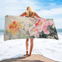 Flower Petals Ink Painting Bath Towel Microfiber Travel Beach Towels Soft Quick-Dry Bath Towels for Adults Yoga Mat 2024 - buy cheap