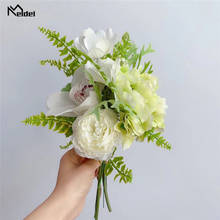 Meldel Green Artificial Hydrangea Rose Silk Flowers Home Wedding Party Decoration Artificial Plant Bundel Home Decor Faux Flores 2024 - buy cheap