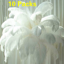 Pluma de avestruz elegante, pluma blanca esponjosa para boda, fiesta, hogar, habitación, decoraciones DIY, 45-50cm, 10 unidades 2024 - compra barato