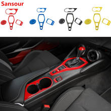 Sansour Car Interior Gear Shift Panel Cigar Lighter Cup Holder Decoration Kit Cover Stickers for Chevrolet Camaro 2017 Accessories 2024 - buy cheap