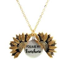 You Are My Sunshine Sunflower Open Locket Necklace For Women Antique /Gold ColorCustom Rose Gold ColorNecklace For Women Jewelry 2024 - buy cheap