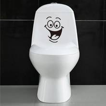 Забавные настенные наклейки Smile для ванной комнаты, украшение для дома, водонепроницаемые настенные наклейки для туалета, декоративный постер, домашний декор 2024 - купить недорого