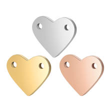 5pcs/lot Mirror Polished 10mm*12mm Heart Connector Charms Wholesale 100% Real Stainless Steel DIY Jewelry Making Connectors 2024 - buy cheap