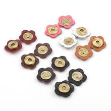5Sets Bag Magic Buttons Leather Bag  Buckle Flower Handmade Wallet Card Pack Buckles with Holes for DIY Handbag Accessories 2024 - buy cheap