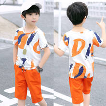 2020 New Summer Boys Clothing Set Korean Hip-hop Polychromatic T-Shirt + Pants 2Pcs Suit Kindergarten Performance Kids Clothes 2024 - buy cheap
