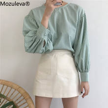 Mozuleva-camisas de cuadros Vintage para mujer, blusas de cuadros coreanos de gran tamaño, blusas salvajes de moda para primavera y verano, BL2078, novedad de 2021 2024 - compra barato