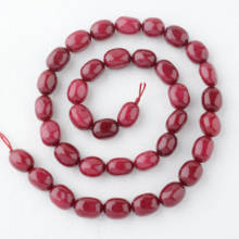 8x10mm Natural Smooth Ruby Oval stone beads For DIY Bracelet Necklace Jewelry Making Strand 15" 2024 - buy cheap