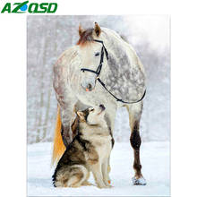 AZQSD 5D Diamond Painting Mosaic Animals Diamond Embroidery DIY Horse And Wolf Full Square Drill Daimond Embroidery Home Decor 2024 - buy cheap