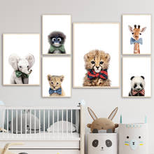 Pôsteres e impressões nórdicas para decoração de quarto de crianças, elefante, leão, macaco, bebê, tela, pintura 2024 - compre barato