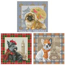 International Puppy Series Counted Cross Stitch 11CT 14CT 18CT DIY Cross Stitch Kits Embroidery Needlework Sets home decor 2024 - buy cheap