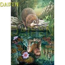 5D DIY Diamond painting Cross stitch lake Full Round Diamond mosaic Castle Lotus Full Square Diamond embroidery Girl fox badger 2024 - buy cheap