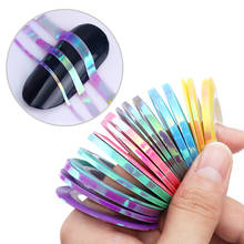 6/18Pcs 3D Nail Stickers Laser Striping Lines Tape Neon Curve Nail Decoration Manicure Nail Foil Styling Tool Sticker Decal 2024 - buy cheap