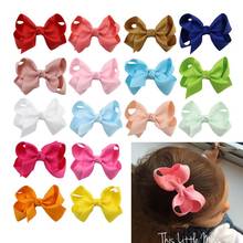 20 Pcs/lot Solid Hair Bows With Clip For Cute Baby Girls Mini Boutique Plain Knot Ribbon Bows Hairpin Headwear Hair Accessories 2024 - buy cheap