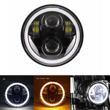 5-3/4 "led moto rcycle farol redondo para dyna sportster 883 peças transformar a luz do sinal de moto r 5.75 Polegada projetor led moto faróis 2024 - compre barato