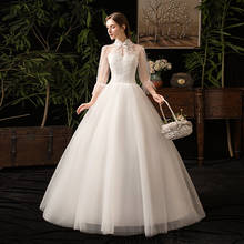 Ball Gown Wedding Dress Bridal Lace Up Wedding Dresses Plus Size New Bride Embroidery Vestidos De Novia 2024 - buy cheap