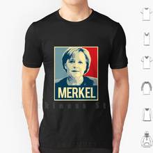 Merkel Propaganda Poster T Shirt 6xl Cotton Cool Tee Propaganda Merkel Chancellor Germany German Chancellor Merkel Merkel For 2024 - buy cheap