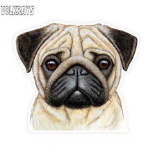 Volkrays Funny Car Stickers Lovely Pug Colorful Sticker Styling Waterproof Sunscreen Creative Decal Accessories,13cm*11cm 2024 - buy cheap
