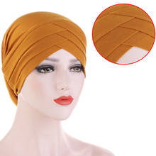 2020 NEW Muslim Ladies Head Wraps Turban Scarf Women Underscarf Caps Forehead Cross Stretch Inner Hijabs Female Headscarf Bonnet 2024 - buy cheap