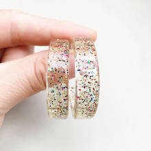 UJBOX Colored Glitter Sequin Earrings Women Resin Hoop earrings 2024 - buy cheap