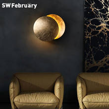 SWFebruar-Lámpara de pared de Eclipse Lunar, accesorio posmoderno para dormitorio, cabecera, personalidad creativa, comedor, sala de estar, pasillo, redondo 2024 - compra barato