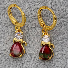 Bohemia Gold Copper Dangle Drop Earrings for Women's earrings  Earring Red waterdrop Zircon Luxury Jewelry for Wedding Party 2024 - buy cheap