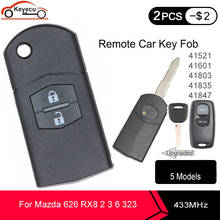 KEYECU Upgraded Flip 2 Button Remote Key Fob 433MHz 4D63 for Mazda 626 RX8 2 3 6 323 Model No. 41521/ 41601/ 41803/ 41835/ 41847 2024 - buy cheap