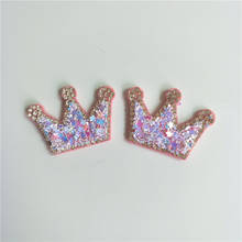 24pcs/lot 4*3cm Crown sequin Padded Appliques for DIY Shoe Accessories Craft Handmade Decoration 2024 - buy cheap