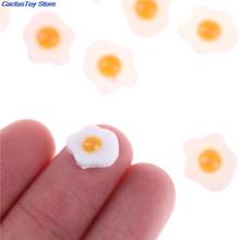 Resin 1:12 Flatback Resin Cabochons Simulation Food Poached Eggs DIY Doll House Miniature Decoration 2024 - buy cheap