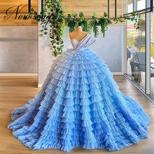 Vestido De baile azul con cuentas, elegante vestido De noche con cuentas De fiesta De Dubái, vestido De fiesta De boda escalonado árabe Abendkleider, 2020 2024 - compra barato