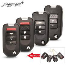 jingyuqin Modified Flip Remote Key Shell For Honda FIT XRV VEZEL CITY JAZZ CIVIC HRV 2/3/4 Buttons Folding Key Case Fob Upgrade 2024 - купить недорого