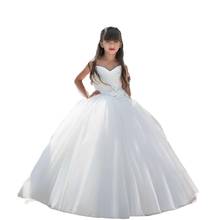 Stunning Child Wedding Dress for Girls Aged 7 - 14 Years Beach Style Pageant Dresses Special Ocassion with Flowers 2024 - buy cheap