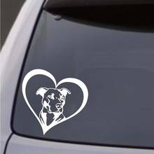 2019 Funny SignPit Bull Dog Heart Car Vehicle Body Window Reflective Decals Sticker Decoration Creative Styling Sticker 2024 - buy cheap