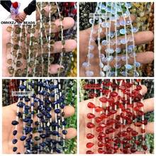 OMH Wholesale JD222 6*9mm Natural Jewelry DIY Making Bracelet Necklace Natural AAA  Smoky Quartz Loose Spacer Waterdrop Beads 2024 - buy cheap