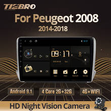 Tiebro-kit multimídia para carro, 2 din, android 9.0, dvd player, rádio, estéreo, gps, ips, navegação wi-fi para peugeot 2008 2004-2010 2024 - compre barato