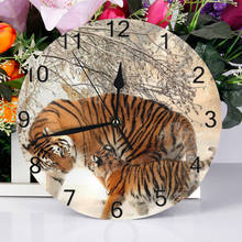 25cm Round Wall Clock Numeral Digital Dial Mute tiger Silent non-ticking electronic wall clock Battery Operated Clocks. 2024 - buy cheap