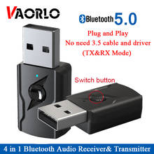 USB Bluetooth 5,0 аудио приемник передатчик 4 в 1 Мини 3,5 мм Jack AUX Стерео музыка беспроводной адаптер для ТВ, автомобильный комплект, ПК динамик 2024 - купить недорого
