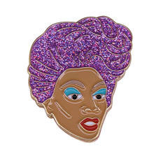 RuPaul эмалированная булавка с фиолетовым блеском парик RPDR drag fans художественная коллекция 2024 - купить недорого