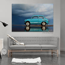 Simple Retro Car Zaporozhets Zaz 965 Blue Color Vehicle Fanart Living Room Home Wall Art Decor Wood Frame Canvas Poster 2024 - buy cheap