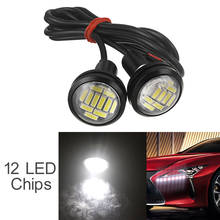 Bombilla antiniebla de coche, luz de señal de estacionamiento de marcha atrás diurna, 12V, 15W, 22mm, impermeable, 12 LED, Ojo de águila, DRL, 2 uds. 2024 - compra barato