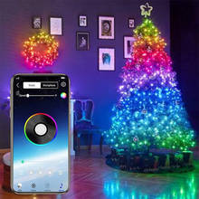 Tira de luces LED con USB para decoración de árbol de Navidad, tira de luces personalizada con Bluetooth, Control por aplicación, resistente al agua, para exteriores 2024 - compra barato