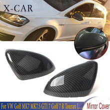 Refletor de cobertura para espelho com efeito de carbono, 2 peças, para vw golf mk7 mk7.5 gti 7 golf 7 r touran l golf 7 g 2024 - compre barato