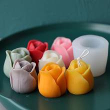 Molde de vela de tulipán 3D hecho a mano DIY, molde de cera de aromaterapia, jabón de flores, moldes de vela de silicona para fabricación de velas 2024 - compra barato