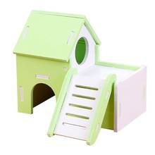 Cute Wood Hamster Hideout Toy Detachable Handmade Hamster Cage House For Small Animal Hideout Pet Sleeping Nest 2024 - buy cheap